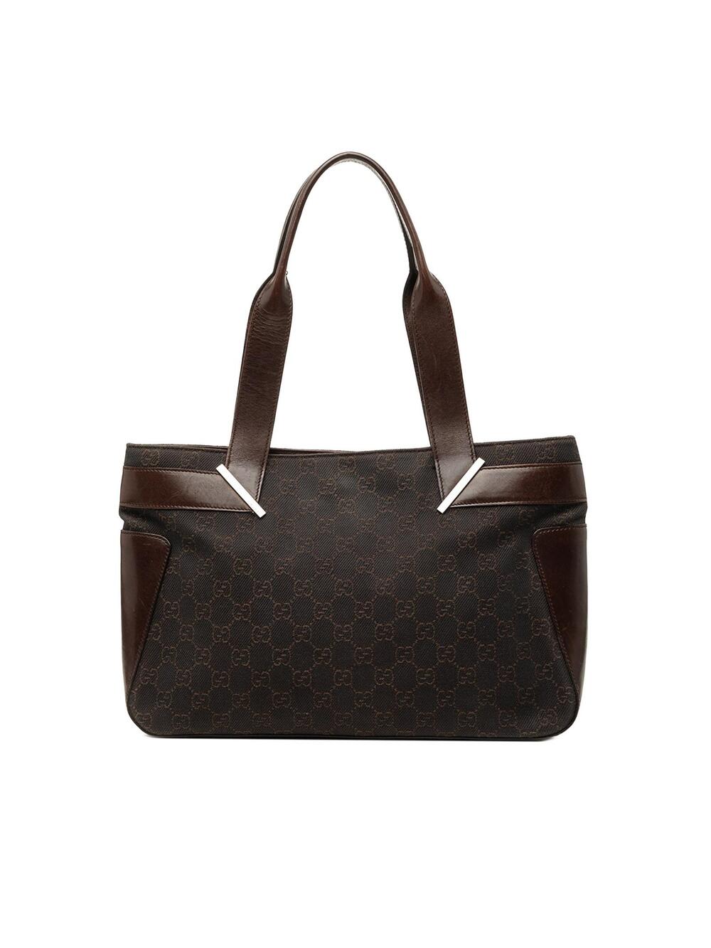 Gucci Gg Canvas Tote Pre-Loved Dark #363605G42B